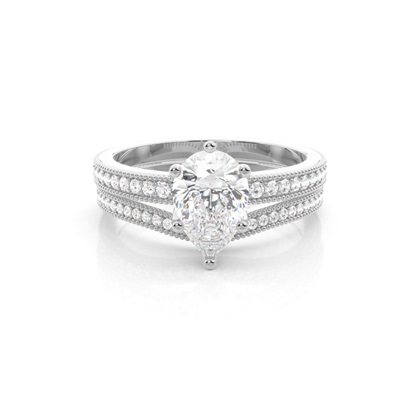 Pear Bridal Diamond Engagement and Wedding Ring Sets