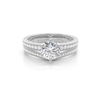 White Gold Bridal Set Diamond Engagement Ring