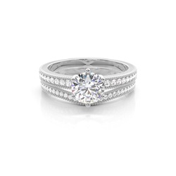Weißgold Braut Set Diamant Verlobungsring