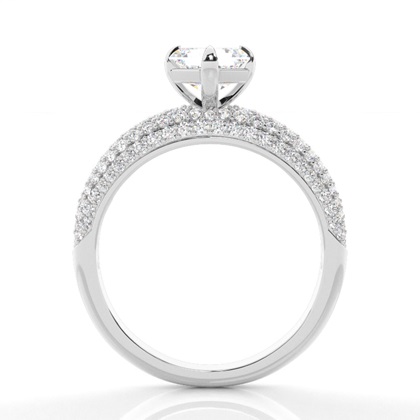 Asscher Side Stone Diamond Rings