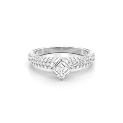 Prong Set Round Side Stone Diamond Engagement Ring