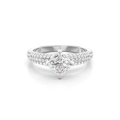 Princess Side Stone Diamond Rings