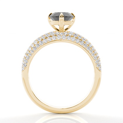 Yellow Gold Black Diamond Engagement Rings
