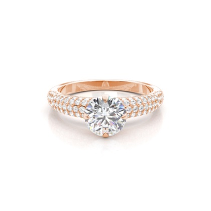 Rose Gold Side Stone Diamond Engagement Rings