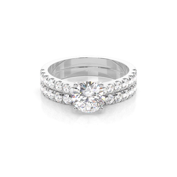 White Gold Bridal Set Diamond Engagement Ring