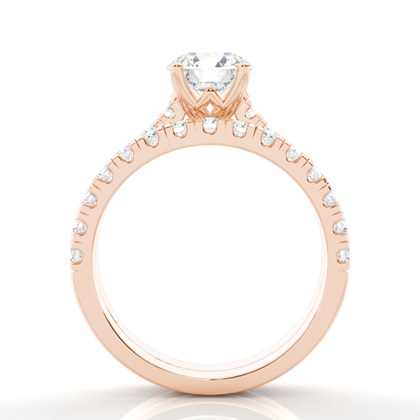 Rose Gold Bridal Set Diamond Engagement Rings