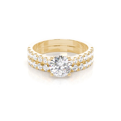 Yellow Gold Bridal Set Diamond Engagement Rings