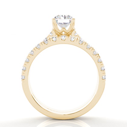 Radiant Yellow Gold Bridal Engagement and Wedding Bands Ring Sets