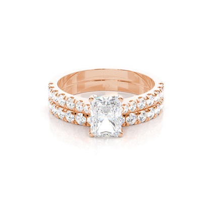 Rose Gold Bridal Set Diamond Engagement Rings