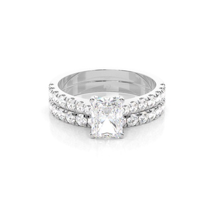 Radiant Bridal Diamond Engagement and Wedding Ring Sets
