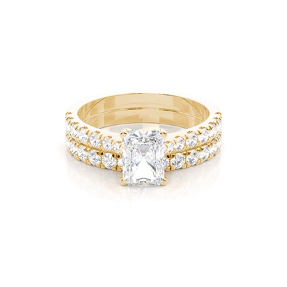 Yellow Gold Bridal Set Diamond Engagement Rings