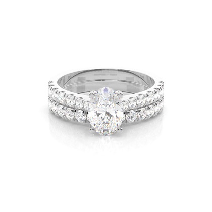 Oval Bridal Set Diamond Engagement Ring