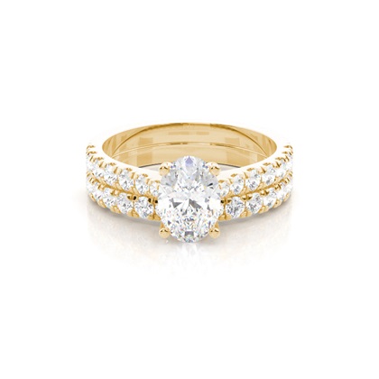 2.00 Carat Yellow Gold Bridal Set Engagement Rings