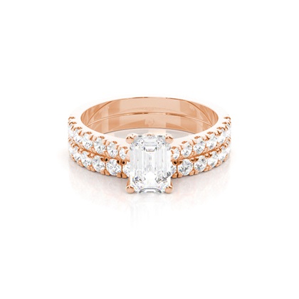 Rose Gold Bridal Set Diamond Engagement Rings