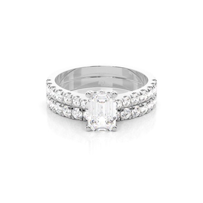 Emerald Bridal Set Diamond Engagement Rings