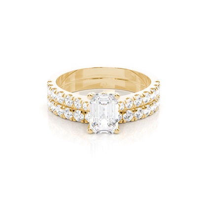 Emerald Bridal Set Diamond Engagement Rings