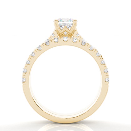 1.00 Carat Yellow Gold Bridal Set Engagement Rings