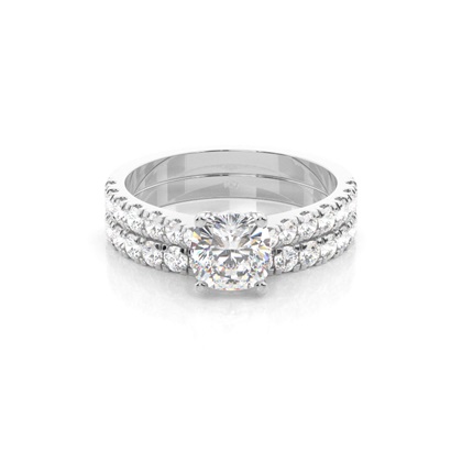 Cushion Bridal Diamond Engagement and Wedding Ring Sets
