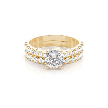 Yellow Gold Bridal Set Diamond Engagement Rings