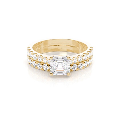 Yellow Gold Bridal Set Diamond Engagement Rings