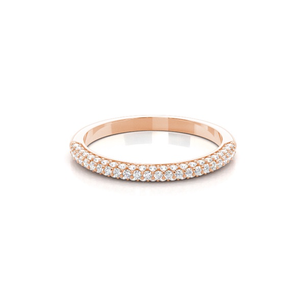 Runder Diamant-Ehering in Pave-Fassung
