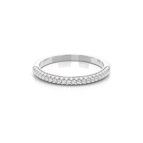Pave Setting Round Diamond Wedding Ring