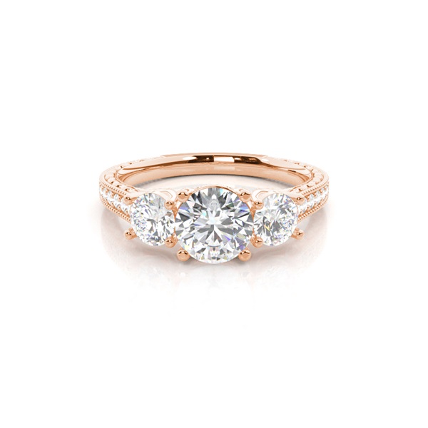 Prong Setting Trilogy Diamond Engagement Ring