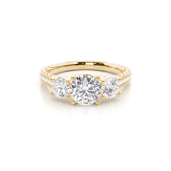 Prong Setting Trilogy Diamond Engagement Ring