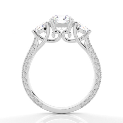 Prong Setting Trilogy Diamond Engagement Ring
