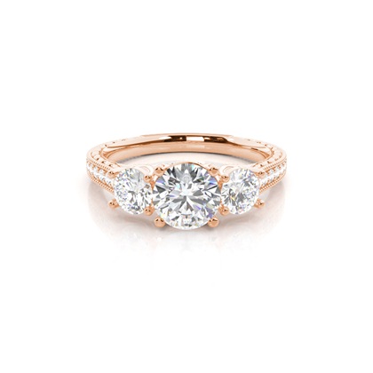 Rose Gold 3 Stone Diamond Rings