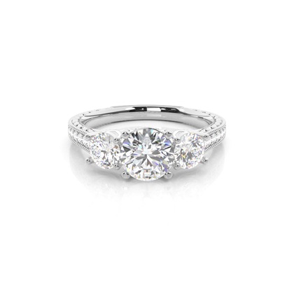 Prong Setting Trilogy Diamond Engagement Ring
