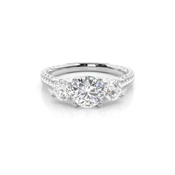 Prong Setting Trilogy Diamond Engagement Ring