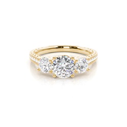 Prong Setting Trilogy Diamond Engagement Ring