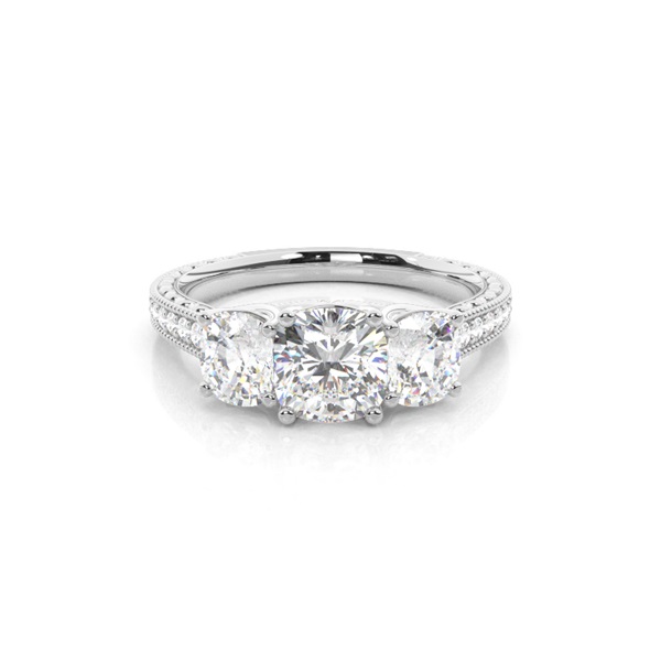 Prong Setting Trilogy Diamond Engagement Ring
