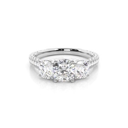 Prong Setting Trilogy Diamond Engagement Ring