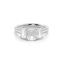 Prong Setting Trilogy Diamond Engagement Ring