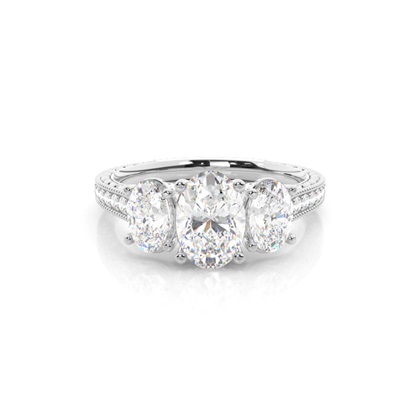 Prong Setting Trilogy Diamond Engagement Ring