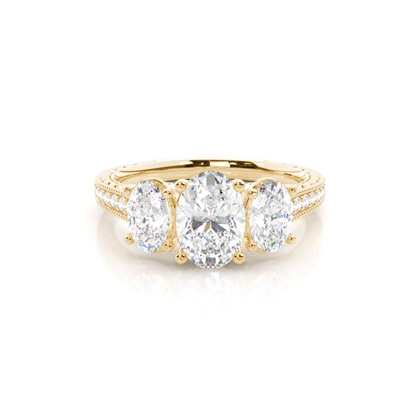 Yellow Gold Three Stone Diamond Rings