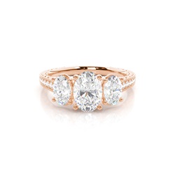 Prong Setting Trilogy Diamond Engagement Ring