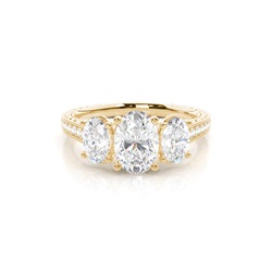Prong Setting Trilogy Diamond Engagement Ring