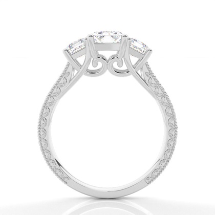 Radiant Platin Trilogie Verlobungsringe