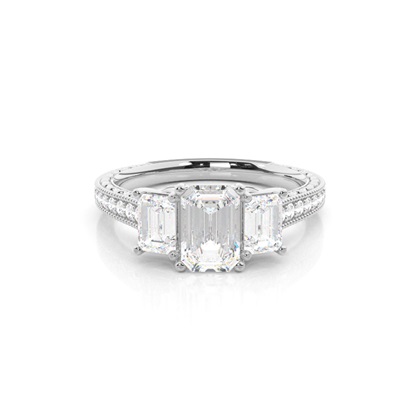 Radiant 3 Stone Diamond Rings