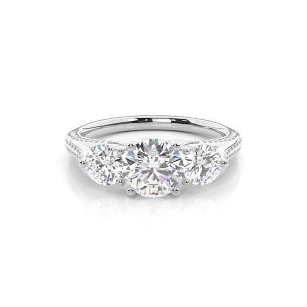 Prong Setting Trilogy Diamond Engagement Ring