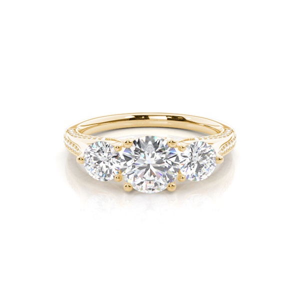 Prong Setting Trilogy Diamond Engagement Ring