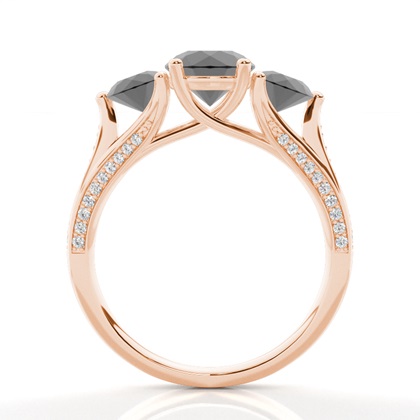 1.00 Carat Rose Gold Trilogy Engagement Rings