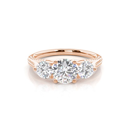 Round Three Stone Diamond Rings