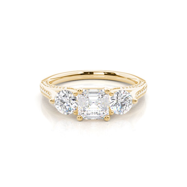 Prong Setting Trilogy Diamond Engagement Ring