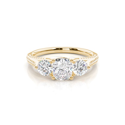 Yellow Gold Trilogy Diamond Engagement Rings