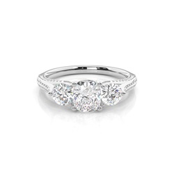 Prong Setting Trilogy Diamond Engagement Ring