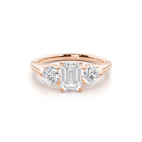 Prong Setting Trilogy Diamond Engagement Ring